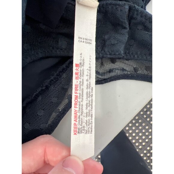 Free People Intimately Call Me Later Thong Bodysuit Size XS Ruffle Black Flowy - Picture 7 of 9